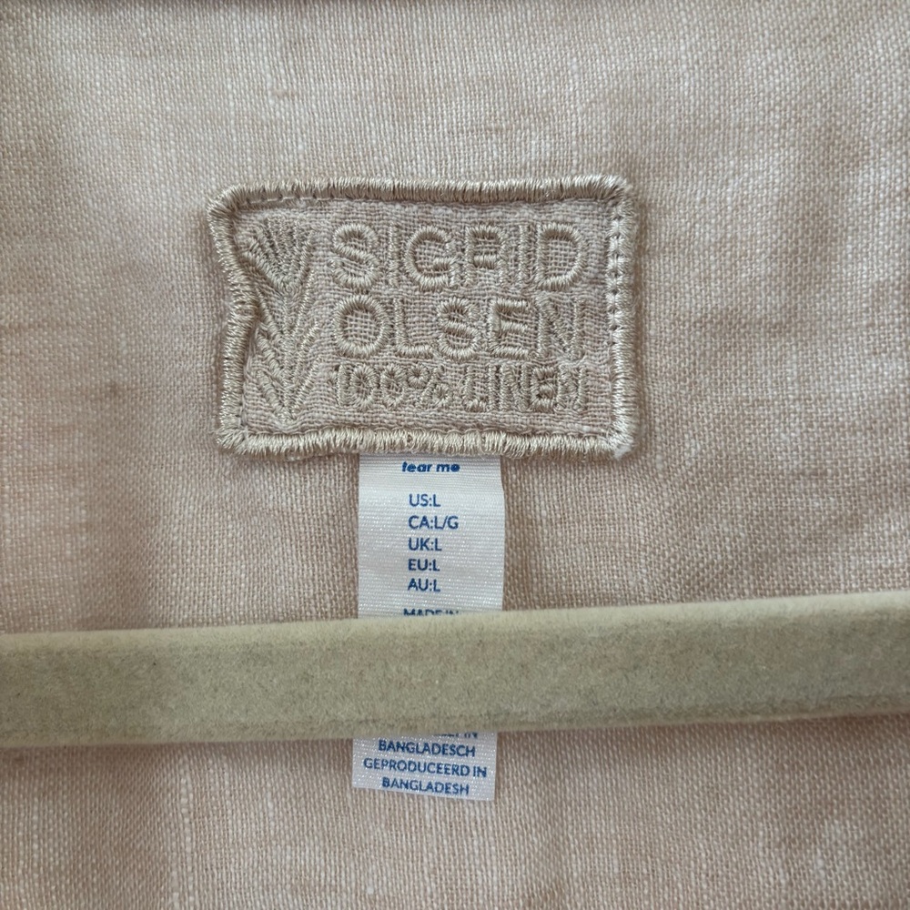 Sigrid Olsen 100% Linen Button Down Shirt L - Picture 3 of 5